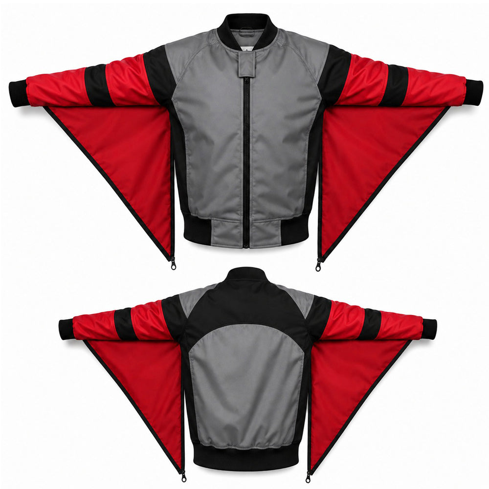 Skydiving Grey and red Camera jacket nd-015