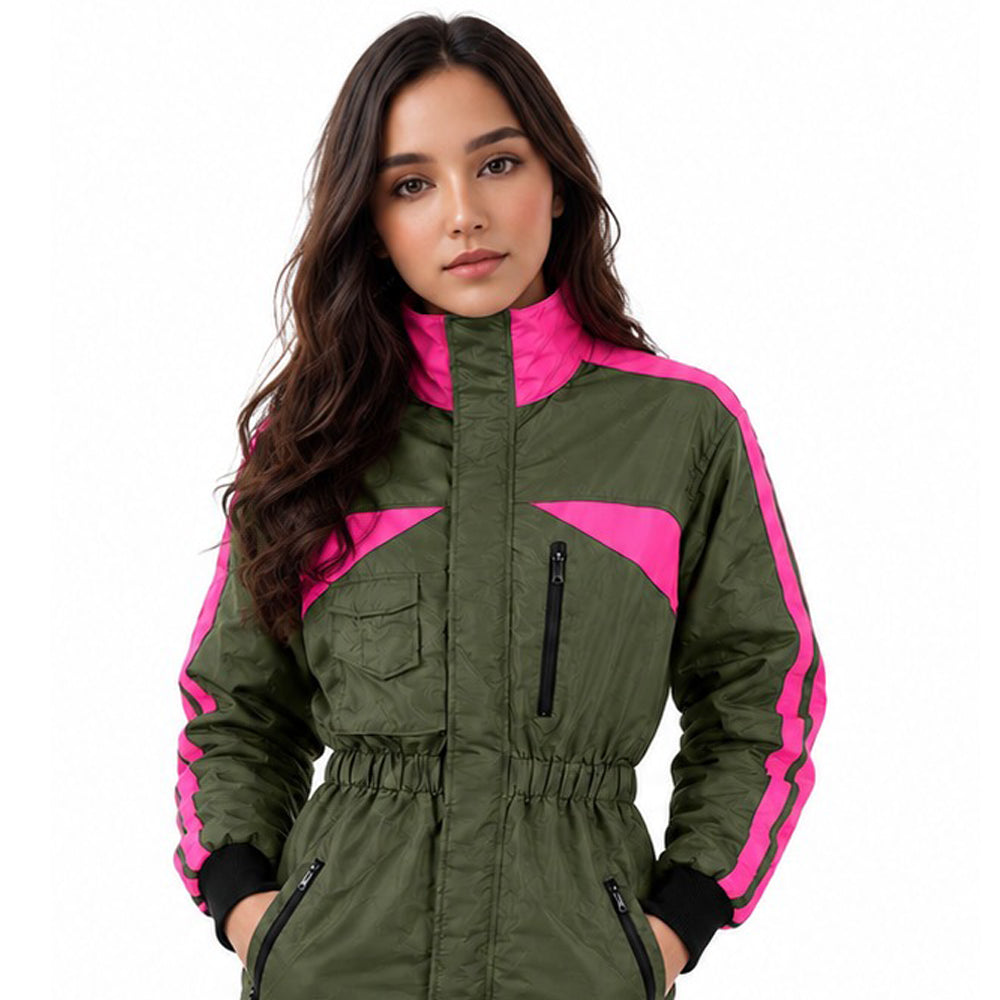 Paragliding olive green and pink color Suit De-02