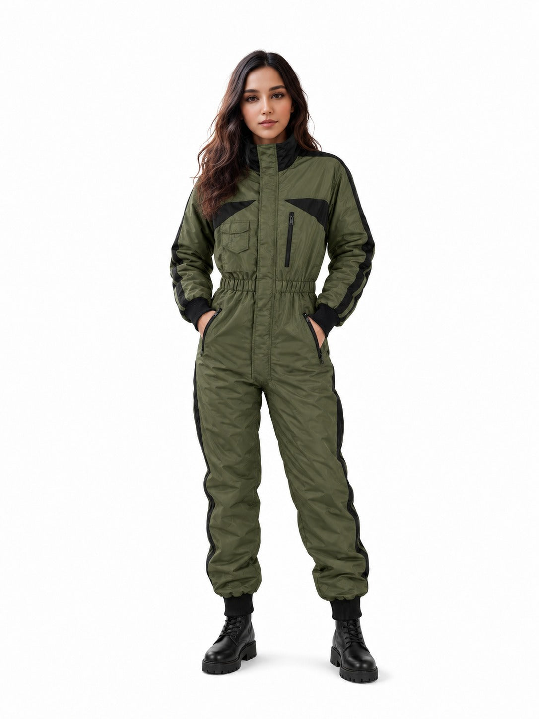 Paragliding olive green and black Suit De-02