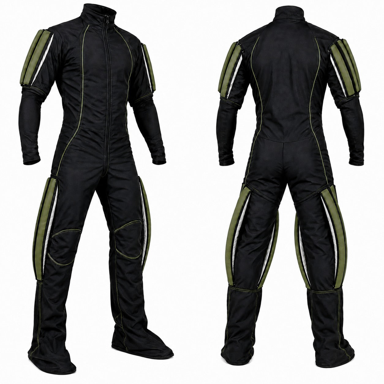 Skyex Skydiving black and olive green color Formation Suit RW-02