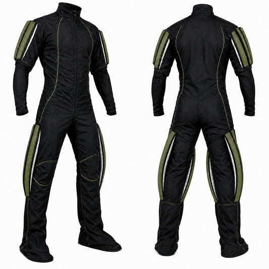 Skyex Skydiving black and olive green color Formation Suit RW-02