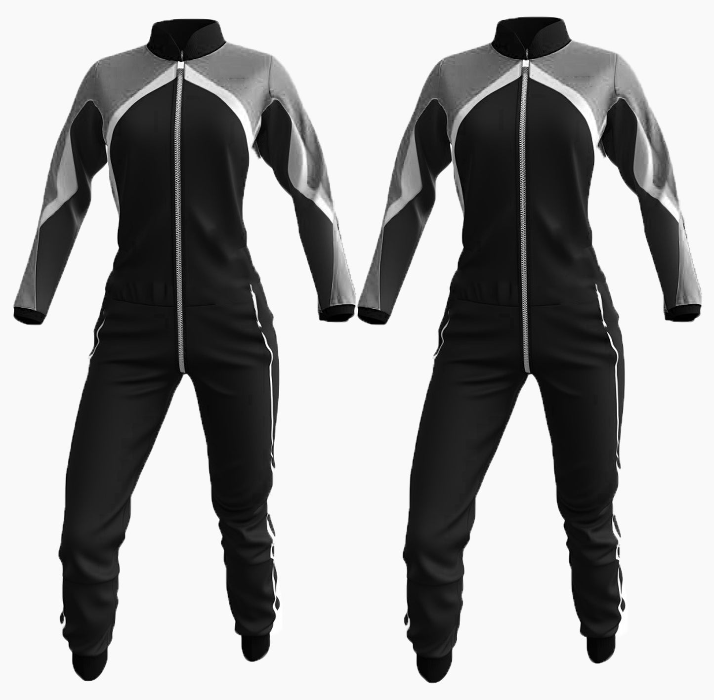 Unique Design Grey and Black  Skydiving JumpSuit Spandex, lycra