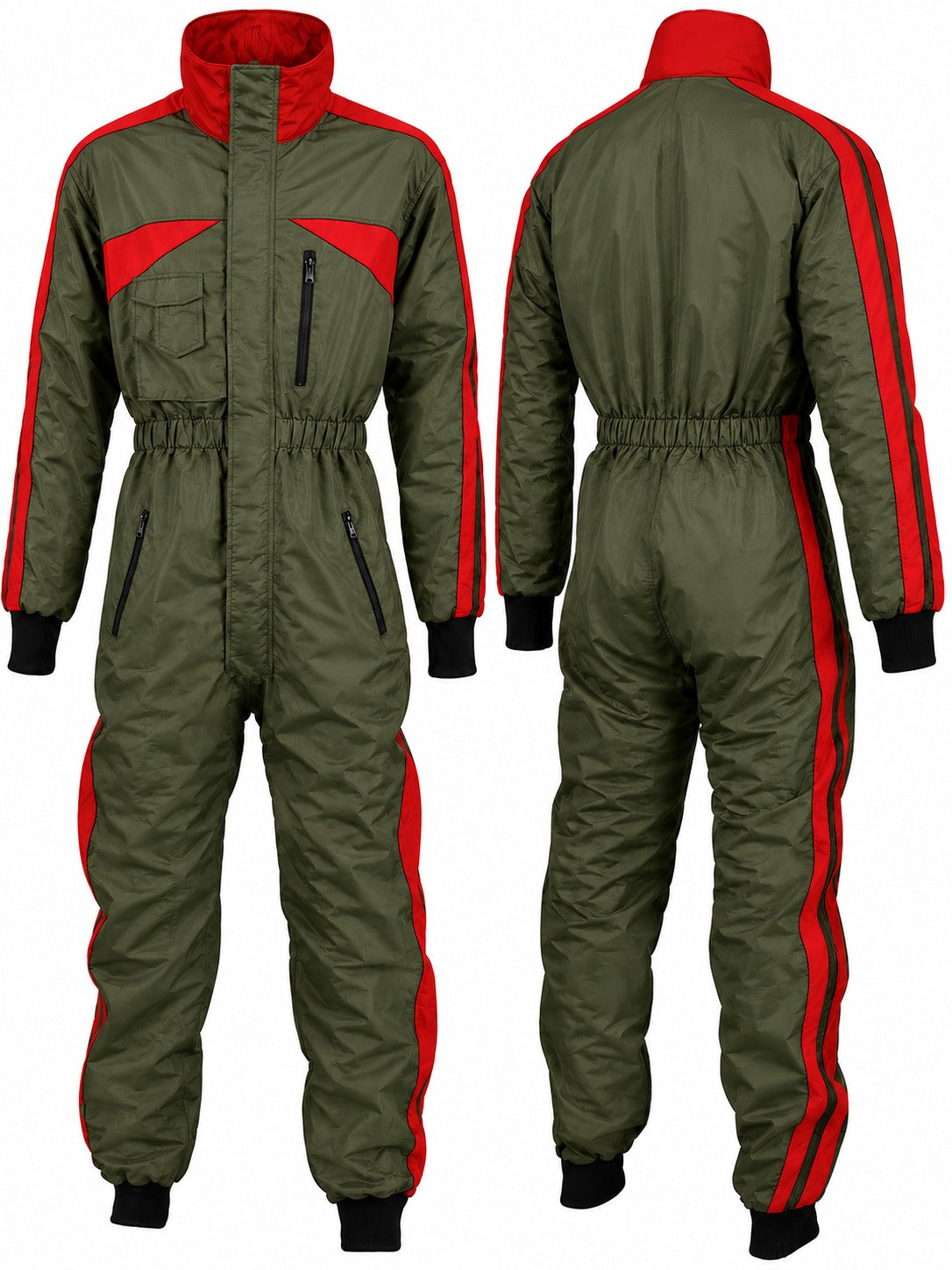 Paragliding olive green and red Suit De-02