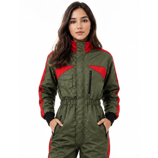 Paragliding olive green and red Suit De-02
