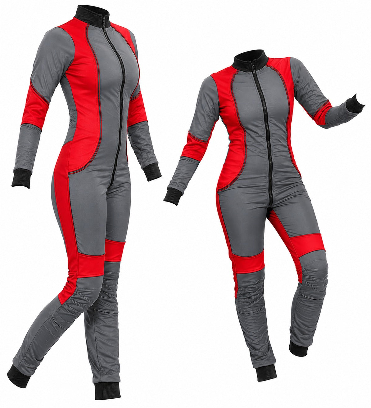 Unique Design Grey And  Red  Skydiving JumpSuit