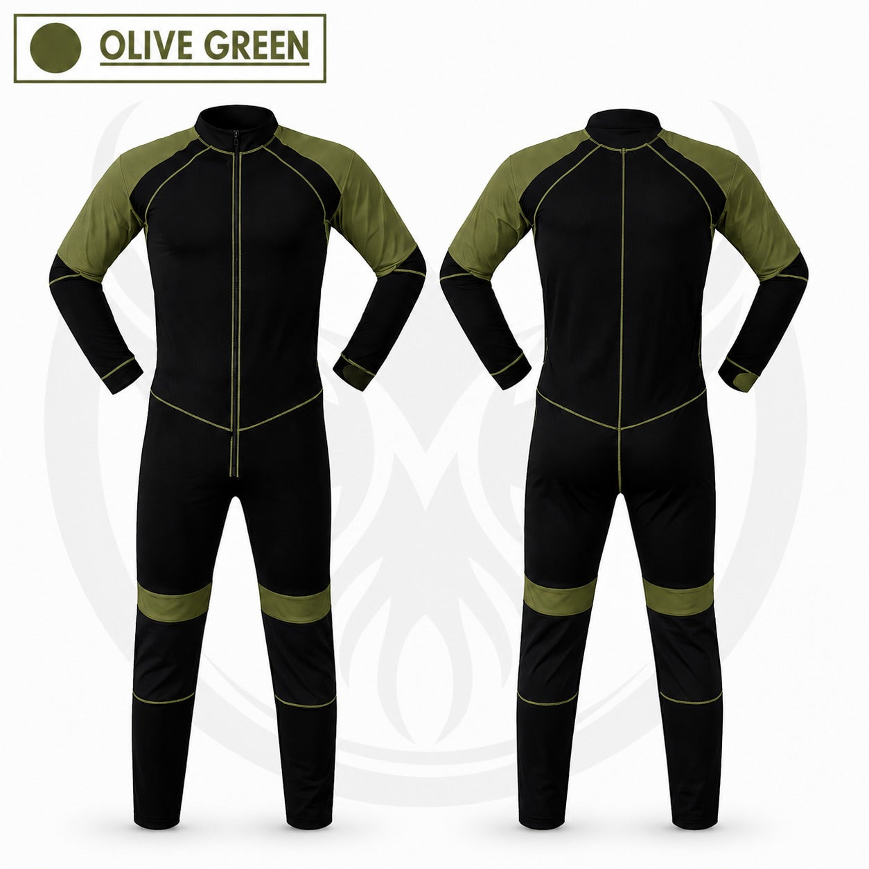 Skydiving Black and olive green Suit -023 Skyexsuits