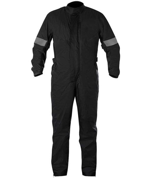 TOPLINE Custom Men/Women ONE PIECE MOTORCYCLE RAIN SUIT | WATERPROOF in Black Color