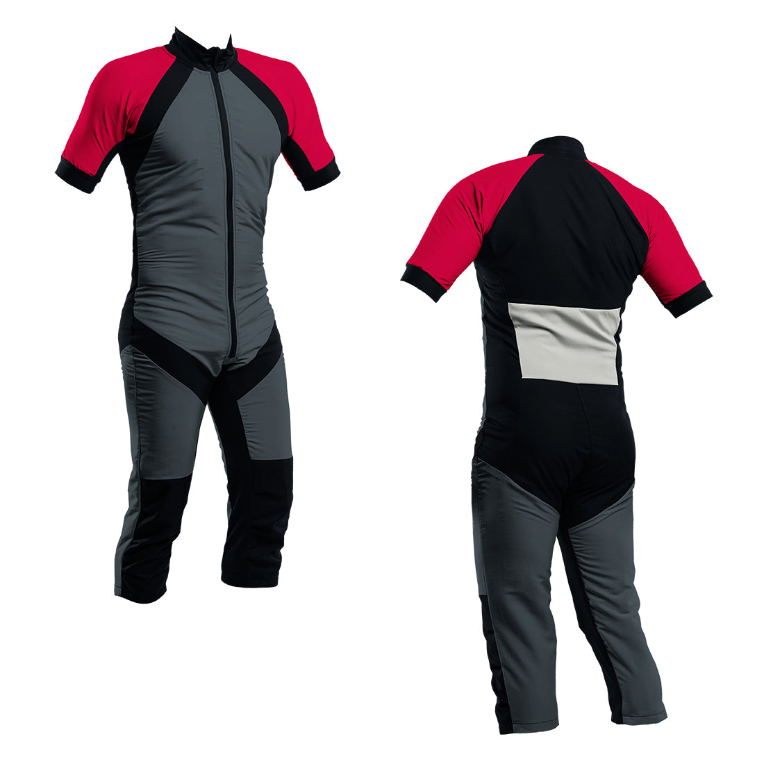 Skydiving Summer Suit Charcoal-Red-Silver S2-04