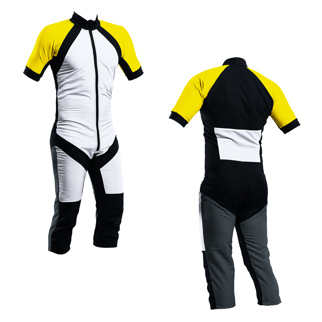 Skydiving Summer Suit White-Yellow-Charcoal S2-04